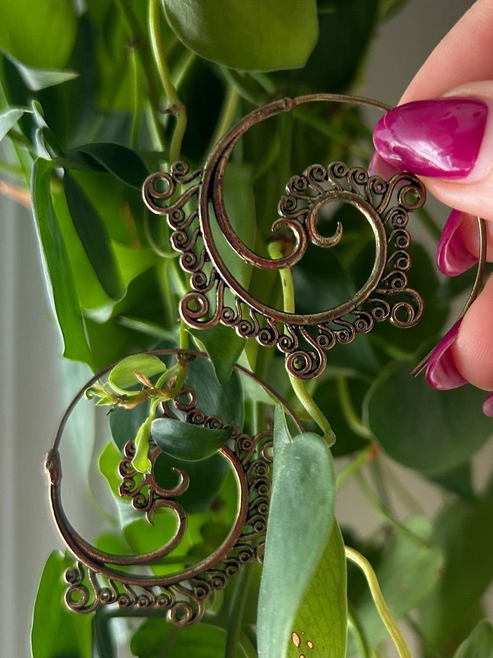 Ornate Filigree Hoop Earrings
